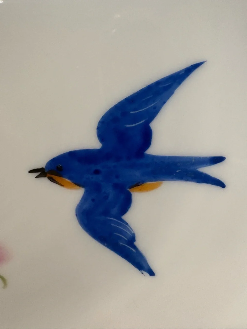 Nippon Hand Painted Bluebird of Happiness Dogwood Blossoms Plate